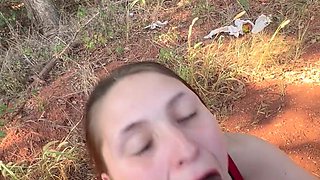 Outdoor Sloppy Blowjob - Almost Caught
