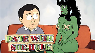 Slut She-hulk Gets Fucked on the First Date. Cartoon