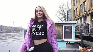 German Scout - Big Natural Saggy Tits Nurse Naomi Love Talk to Pick up Casting Fuck