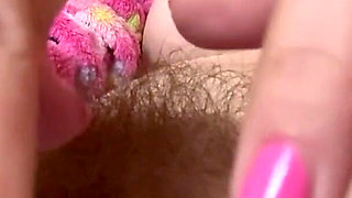 Nail Polishing and Hairy Pussy Amateur