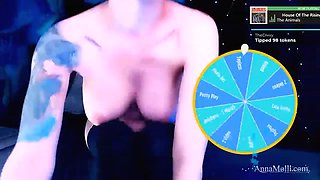 Blue hair gothemo fingers her pussy: Big Tits, Amateur  Babe Porn