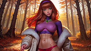 Daphne Blake From Scooby-Doo Teasing With Sexy Puffy Nipples Big Boobs. Cosplay AI JOI