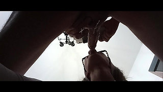 MILF Gives a Quick Blowjob with a Cum Explosion in Her Mouth