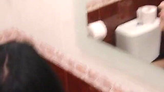 Cum in Pussy Without a Condom in a Public Toilet
