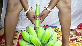 Indian Bhabhi Nomita Boudi Banana Insertion Pussy Fun Outdoor Doggy Style