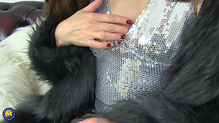 Classy British MILF Kitty Cream Gives a Sexy Striptease & Masturbates on Camera