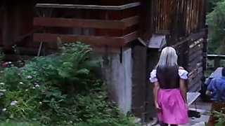 Cum Eating Blondie From France Sucking and Riding Cock at Cabin