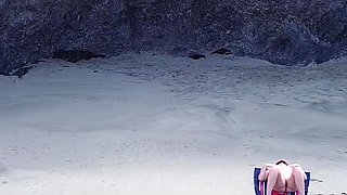 Sensual Nude Beach Goddess Captured by Drone - Ultimate Aerial Beauty