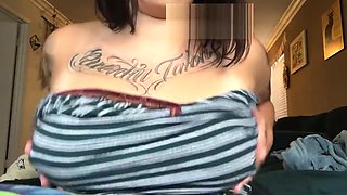 Big Tattooed Tits with Milk