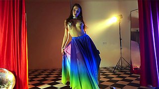 Amateur striptease and Solo masturbation