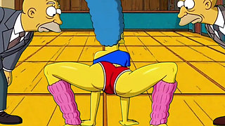 Dirty Orgy of Housewife Mrs. Sinpsom with Old Men at the Casting. Cartoon Parody