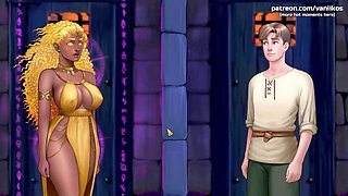 Ebony beauty gets filled with cum in a wild cartoon adventure