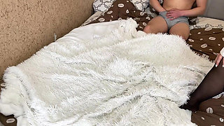 Cum on Arab MILF's Tights