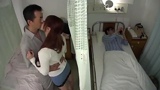 Cuckold Japanese wife at hospital ft. Unknown: Blowjob, Threesome  Cowgirl Porn