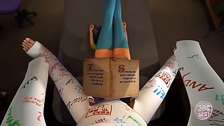 3DGSPOT - Horny Brunette Deepthroats And Fucks A Man s Big Cock In Plaster! 3D CARTOON PORN!