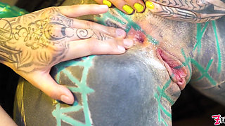 Two Babes Get Their Holes Stretched Wide Gaped with Big Toys and a Helping Hand