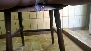 Extrem Sperm Leaks Through Pantyhose