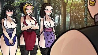 Lord TENGEN Tries out Some SEX Positions on His Wives - Cartoon Sex Parody(Eng SUB)