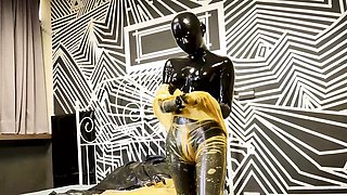 Mistress Danica latex solo masturbation