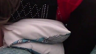 Blonde MILF in Pantyhose and Heels Gives a Blowjob and Swallows