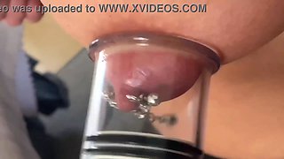 Pierced Nipples Strong Sucking by Strong Plump