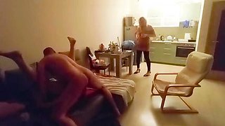 Blonde Hotwife Pegs Bi Cuckold Hubby in Wild Threesome