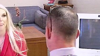 Dirty Blonde MILF Eats the Principal’s Ass and Lets Him Ram Her Pussy Hard to Keep Her Stepdaughter at College