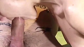 Extreme Blowjob with Tape Tied Hands and Legs