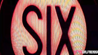 Cock sucking scene with cutesy Rei Sky and Rei from Goth Girlfriends