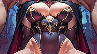 Deep throat blowjob from a sexy and hot vampire on Halloween night