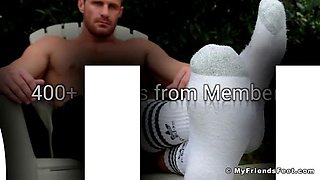 Joey Shows His Sheer Socks  Feet - Joey