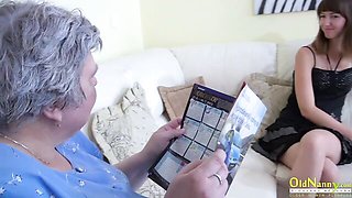 Very fat BBW chick Gabi is having fun with a skinny girlfriend Luise