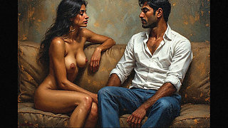 Mallu aunty and her son's friends from office comes to home to fuck and enjoy her pussy