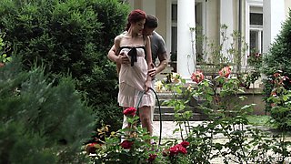 Teasing big dick with Shona River's dirty wet feet