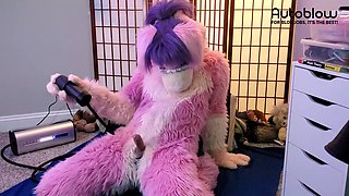 Pink furry Vicky Tart CANNOT GET ENOUGH of VacuGlide.