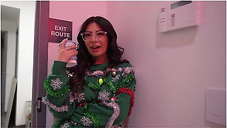 Cami Strella And Lev Lieben In Horny Office Christmas Party Hookup With Big Titty Latina Coworker