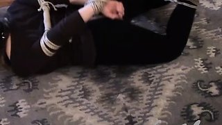 Small tit brunette amateur tugs on a big willie