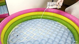 Lactating MILF Hucow Fills Pool With Breast Milk - Grey Desire Solo