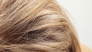 Blonde Granny Romana Cum in Mouth POV Interracial BBC Blowjob