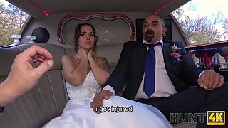 Sexy Busty Plump-assed Bride Lets a Stranger Fuck Her Hard In the Limo In Front Of Her Future Hubby