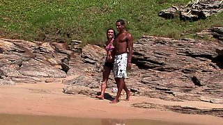 Summer at Three Scene-2 Horny Brunette on the Beach Fucking with a Black Stranger