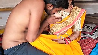 Indian Stepson Fucks Horny MILF Aunty in Kitchen - Blowjob and Creamy Cum in Mouth