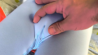 The Step Brother Dared to Touch My Virgin Pussy! Follows the Contour of My Pussy in Leggings