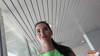 German Scout - Slim Teen Megan Venturi with Small Tits Talk to Risky Holiday Casting Fuck
