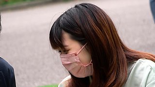 Naughty japanese teen model enjoys outdoor blowjob and sex