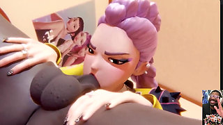 Tight Bald Pussy Judy Squirts While Getting Fucked, Kpop BBC Hunter Deepthroats a Cum Filled Cock