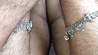 Married aunty showing her cute pussy in bed with her colleague
