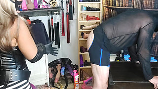 BLONDIE TORMENTS AND HUMILIATES HIS ASSHOLE THEN FUCKSA HIM SO HE WONT FORGET HER COCK
