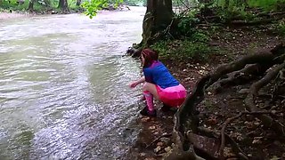 Kaley: Upskirt at River