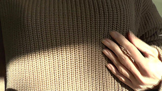 Cum on My Sweater! Lady Victoria Valente in a Thick Turtleneck Sweater